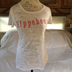 NWT Hippie Beach S Tee White/Pink Sparkle High Low
